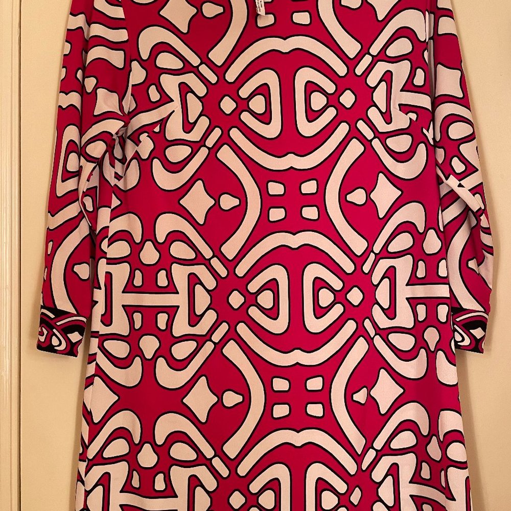 Red, white and black dress, size 2